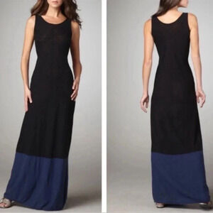 Vince Colorblock Black Navy Blue Maxi Tank Dress Size XS